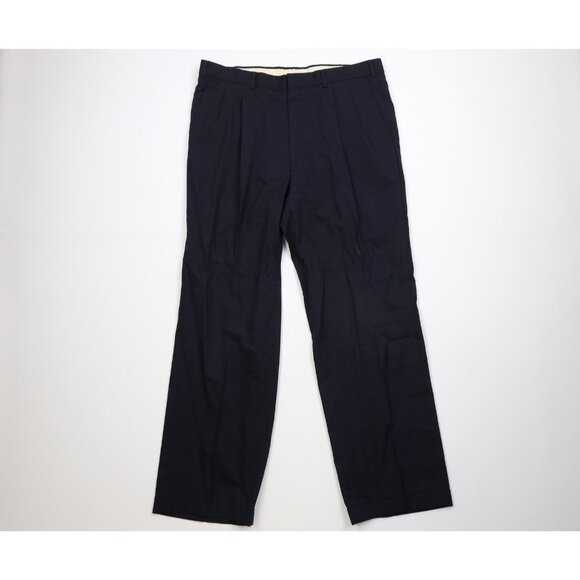 Vintage 70s Streetwear Mens 36x31 Worsted Wool Knit Wide Leg Chino Pants USA